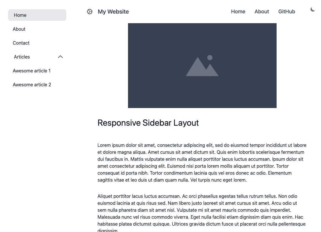 sveltekit sidebar layout